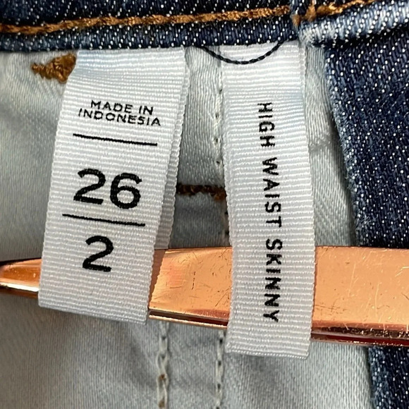 Loft made and loved High Waist Skinny Denim Jeans Ankle Buttons 26/2 - Picture 13 of 16